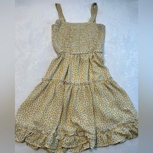 Sienna Sky Flower Midi Dress White Yellow Size S